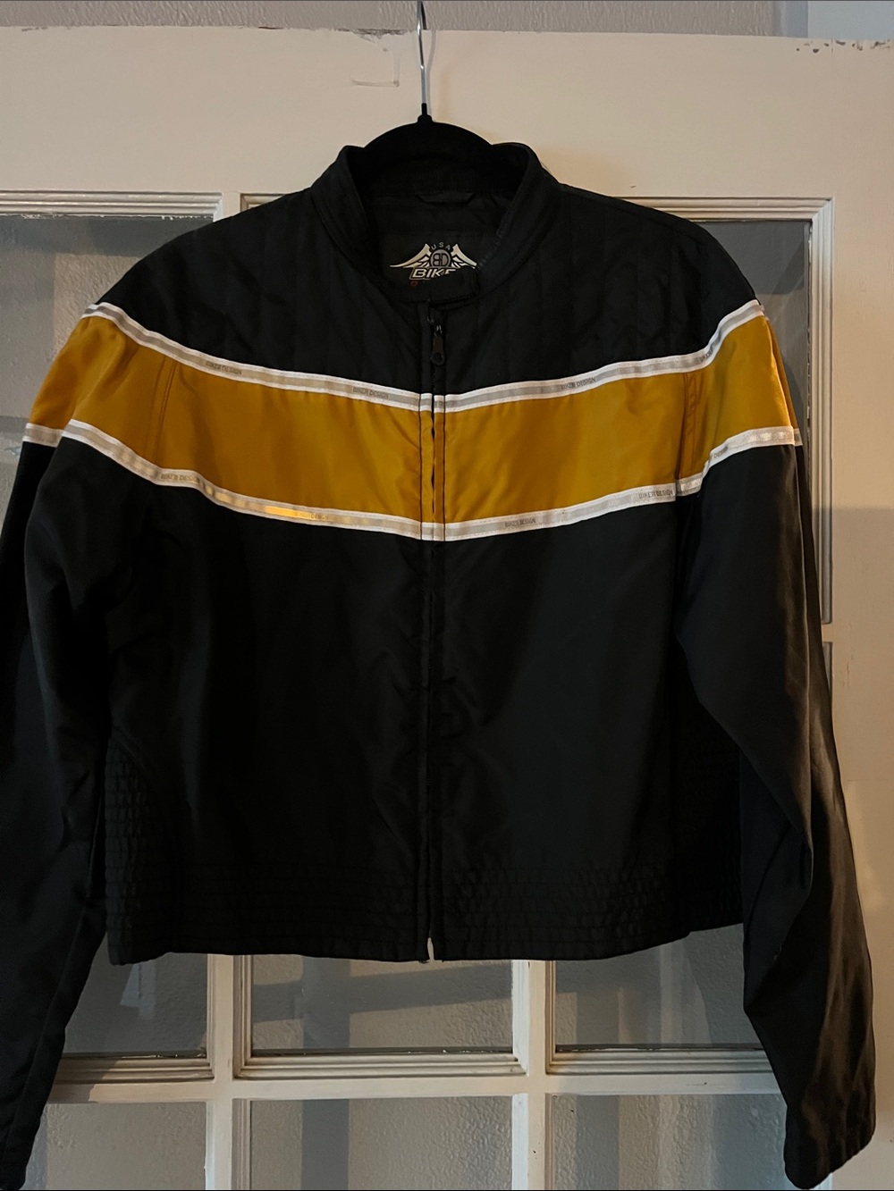 Black and Yellow Bomber Jacket - Women's